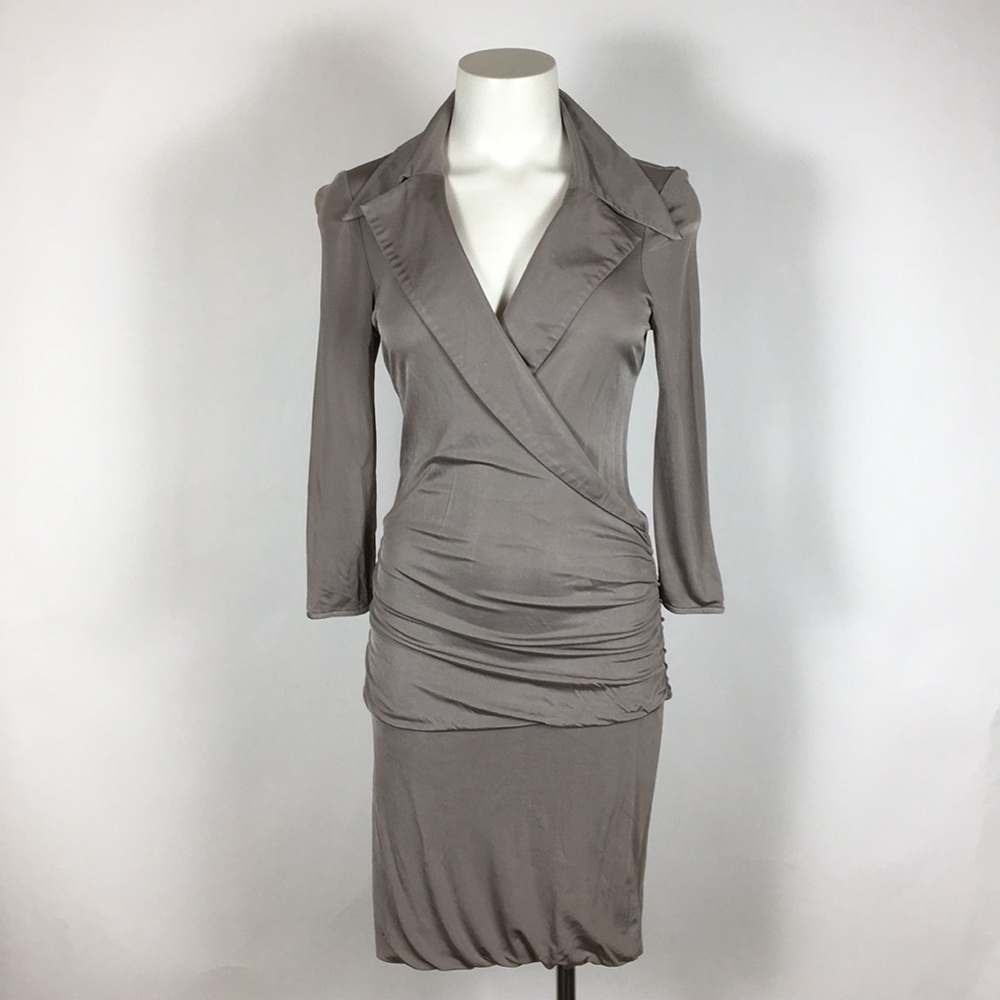 Black Halo ruched bottom hugging Dress S